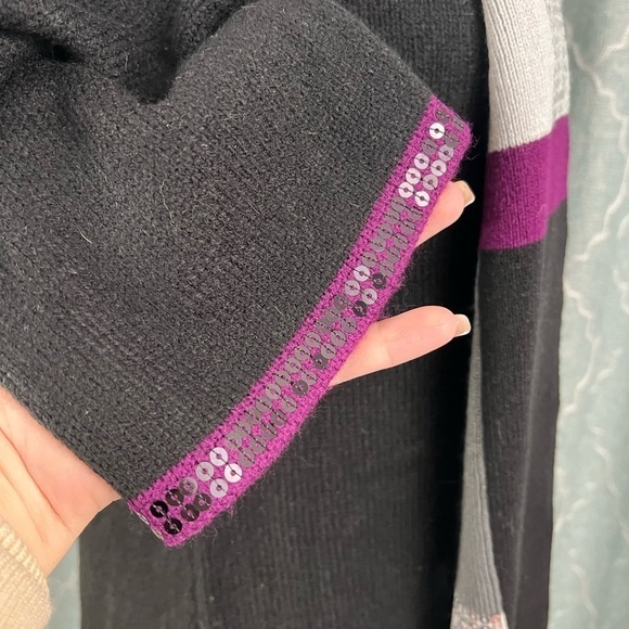 NWT - Style & Co Black Sequin Trim Knit Sweater Dress & Scarf Set - Size S - Picture 5 of 10